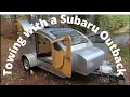 Towing Vistabule teardrop trailer with Subaru Outback