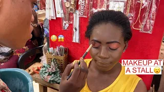 I DID MY MAKEUP AT AN OUTSIDE STALL AND I NEVER EXPECTED THIS RESULT😱 | BLACK GIRL GETS MAKEUP DONE