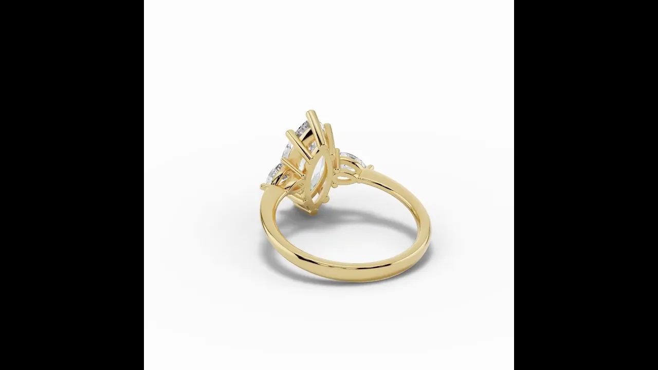 Vionne Marquise Three-Stone Engagement Ring