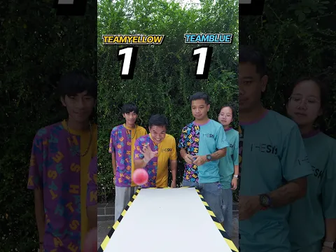 แข่งโยนปิงปอง ทีมเหลือง VS ฟ้า 😈🏓 #pingpong #challenge #บี้เดอะสกา #bietheska