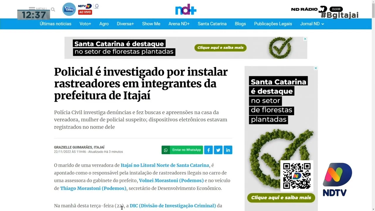 Policial Civil é investigado por instalar rastreadores em integrantes da prefeitura de Itajaí