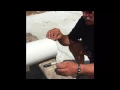 Cutting the PVC pipe for The GUTTER THING