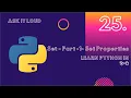 Basic Python Lecture 25 - Set