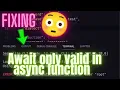 Syntax error await is only valid in async function in node js sequelize with postgres database