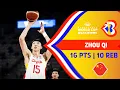 Strong Zhou Qi with a DOUBLE-DOUBLE vs TPE 16 PTS 10 REB - 2023 Qualifiers
