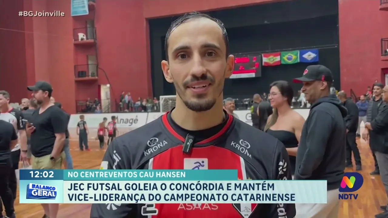 JEC Futsal goleia o Concórdia e mantém vice-liderança do Campeonato Catarinense