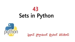 Sets in python Telugu What is Sets in python VLR Training Class 43