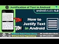 How to Justify Text in Textview in Android set Justification Mode in Android Studio 4 0