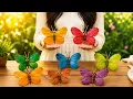 How to Make a Colorful Butterfly from Leaves Easy Leaf Craft Natural craft