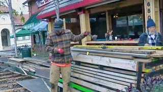 Pleasanton Begins Dismantling Downtown Parklet Shelters