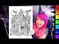 Coloring a Haunted House Halloween