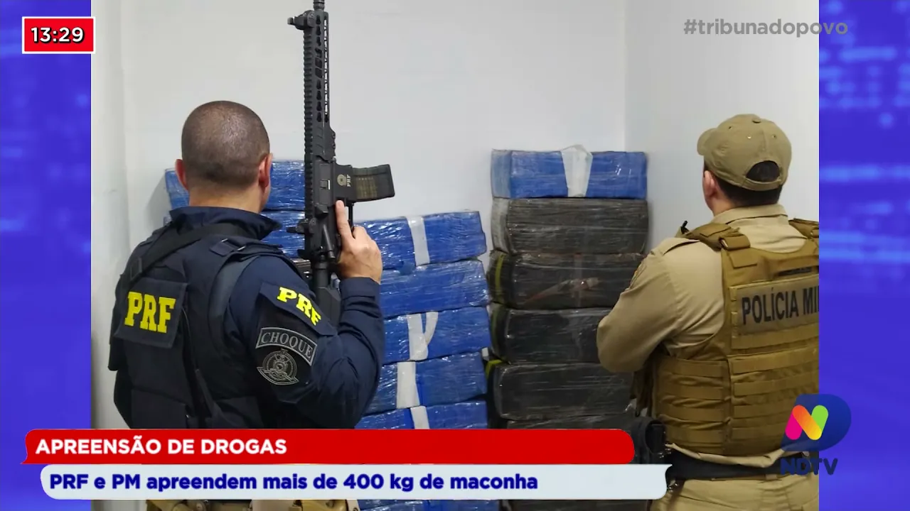 Apreensão de drogas: PRF e PM apreendem mais de 400 kg de maconha