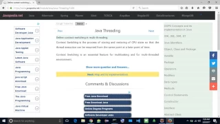Define context-switching in multi-threading javapedia net