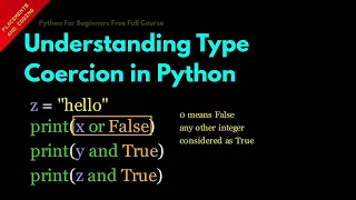 Understanding Type Coercion in Python Lesson 24 Python For beginners
