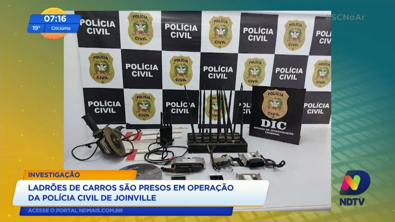 Investigação: ladrões de carros são presos em operação da Polícia Civil de Joinville