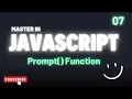 JavaScript prompt Function in Hindi Take User Input in Browser JS Tutorial 2025