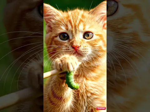 Mother cat and her child diligently catch worms in the garden #shorts #shortvideo #shortsviral #動物