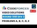 Codeforces Round 1091 Div 2 Solutions - A to E by Vedant Airon TLE Eliminators