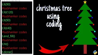 Christmas tree made with python turtle graphics coding