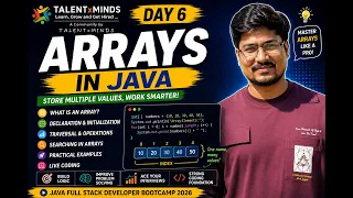 Day 6 Arrays in Java Complete Tutorial Memory Allocation Traversal DSA Practice Java FSD