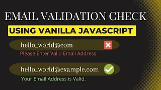 Email Validation Form Using Html CSS and Vanilla JavaScript