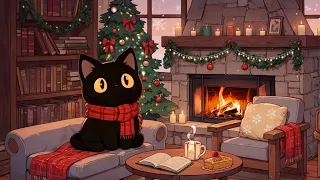 Cozy Christmas Fireplace Lofi Cat Just Want To Help You Relax Chillhop Radio Beat 