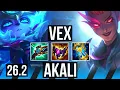 VEX vs AKALI MID Good KDA 5 KR Grandmaster 26 2