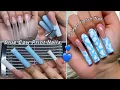 BLUE COW PRINT POLYGEL NAILS DEEP FRENCH TIP NAIL ART Nail Tutorial