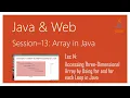 Array in Java Accessing Three Dimensional Array by Using for and for each Loop in Java
