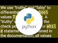What is Truthy and Falsy How is it different from True and False