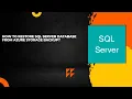 How to Restore SQL server database from azure storage Backup OR SQL DB restore from azure Storage