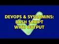DevOps SysAdmins Bash script with output
