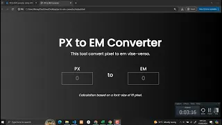 PX to EM Converter Using HTML CSS and JavaScript with Source Code