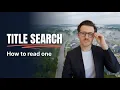 How to READ a Title Search in Ontario