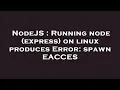 NodeJS Running node express on linux produces Error spawn EACCES
