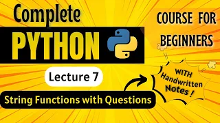 String Functions in Python Python Full course for Beginners Lecture 7