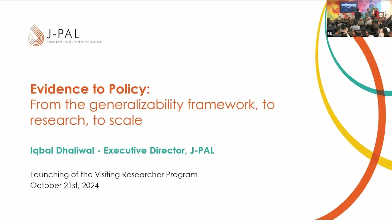 Launch event for visiting scholar program between MIT's J-PAL and Inter-American Development Bank