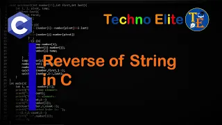 Reverse of String Program in C Recursion Method Techno Elite