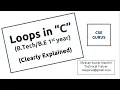 Loops in C while do-while for with examples B tech I year