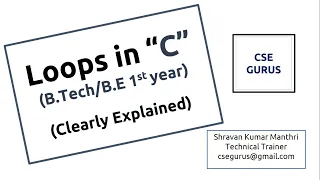 Loops in C while do-while for with examples B tech I year