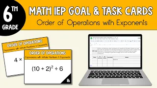 How to Write an IEP Goal about the Order of Operations for 6th Grade Math Special Education