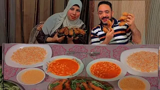 Eating Challenge White Beans Rice With Vermicelli Kentucky Chicken Drumsticks And Orzo Pasta 