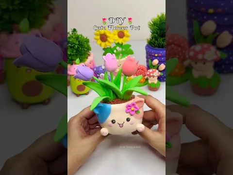 DIY Cute flower Pot ๐น๐โจ #shorts #diy #craft #crafting #art #flowers #flowerpot #deskdecor #viral