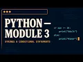 Python Full Course 03 Strings Conditional Statements