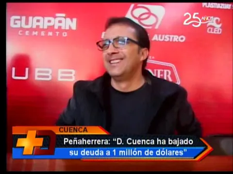 Peñaherrera: Deportivo Cuenca ha bajado su deuda a 1 millón de dólares