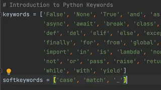 Python Keywords Introduction