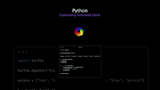Captivating colors and patterns in an animated spiral Python Turtle