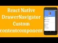React Native Drawer Navigator Example - Custom Contentcomponent part II