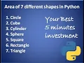 Finding the Area of different shapes using Python in less than 5 minutes