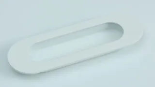 Sliding door handle oval 120x40x12mm blind matt white DB244